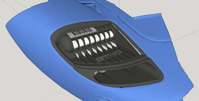 Ford GT40 fényszóró 3D modellje